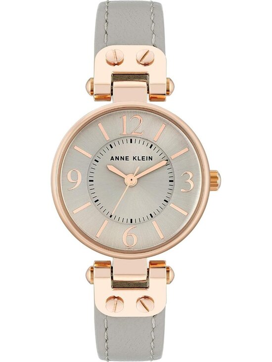Anne Klein Women\'s Grey Rose Gold Leather Strap Analog Japanese Quartz Watch main image 4